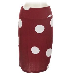 LulaRoe Polka Dot Pencil Skirt - Red and White
